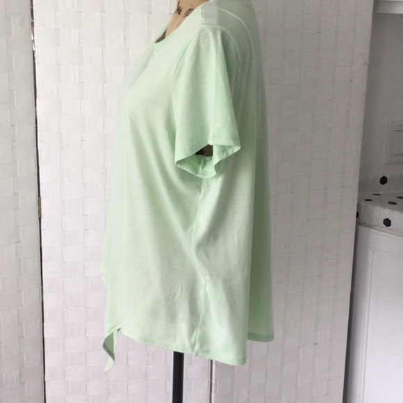 Woman’s Ideology T Shirt that ties in front color light green washable #572 - Picture 2 of 7